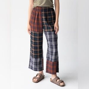 Plaid Patchwork Women's Pants